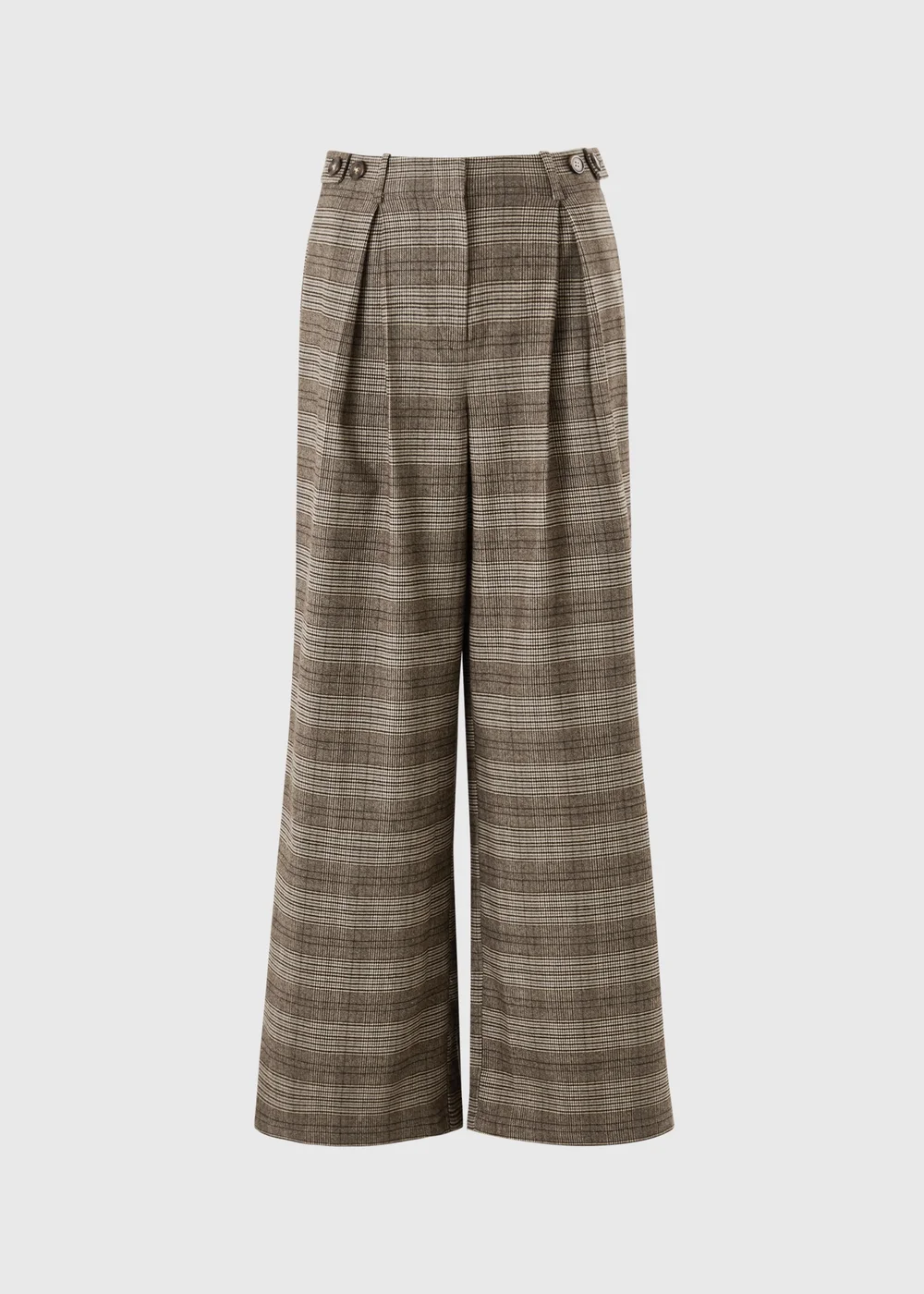 Brown Check Palazzo Trousers - 8/L29 Image 1