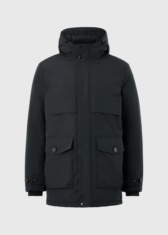 Navy Double Layer Parka Coat