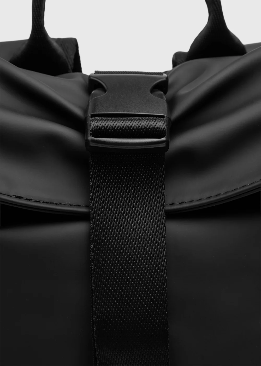 Black Roll Top Rucksack - One Size Image 2