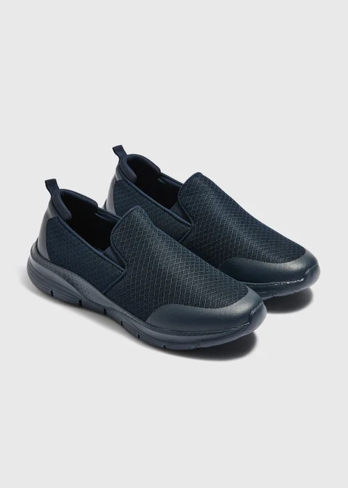 Navy Mesh Slip On Shoes - 6 Image 1