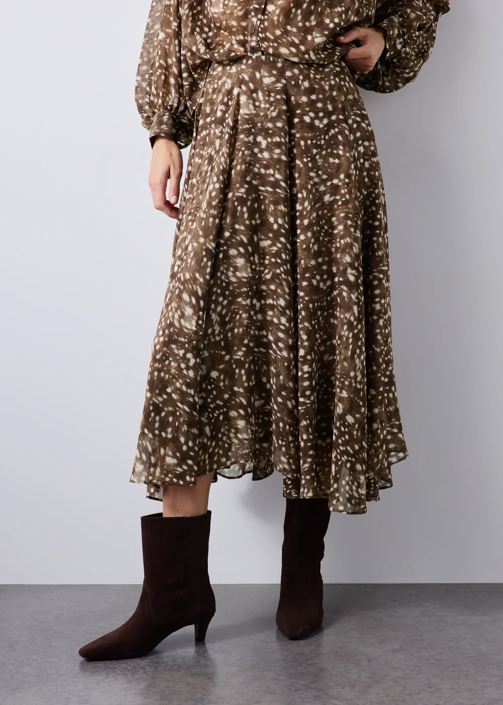 Brown Animal Print Co Ord Skirt - 8 Image 2