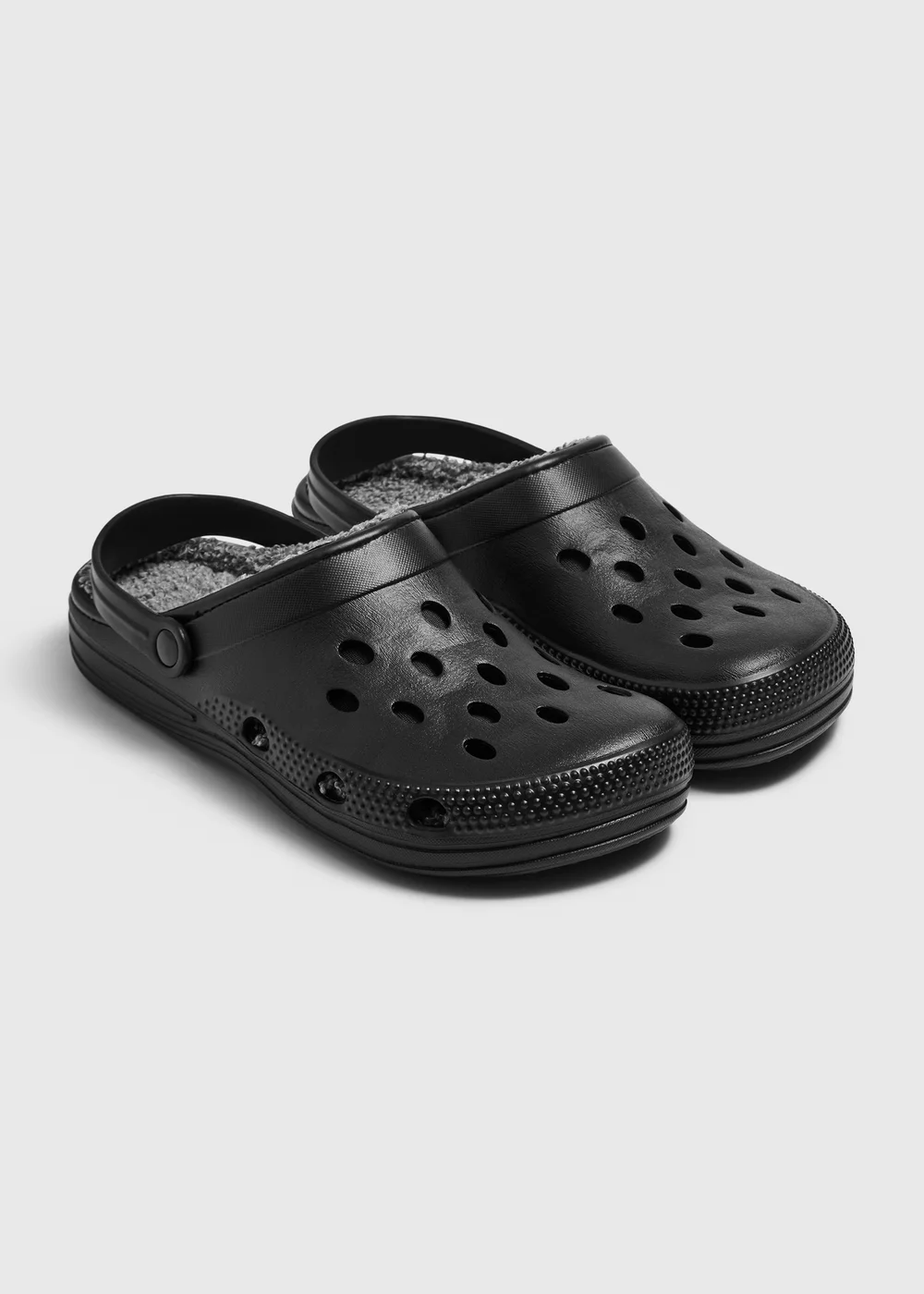 Black Fleece Lined Clogs - 6 Image 1