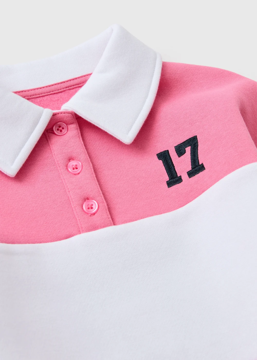 Pink Stripe Polo Jumper (7-15 Yrs) - 7 Yrs Image 2