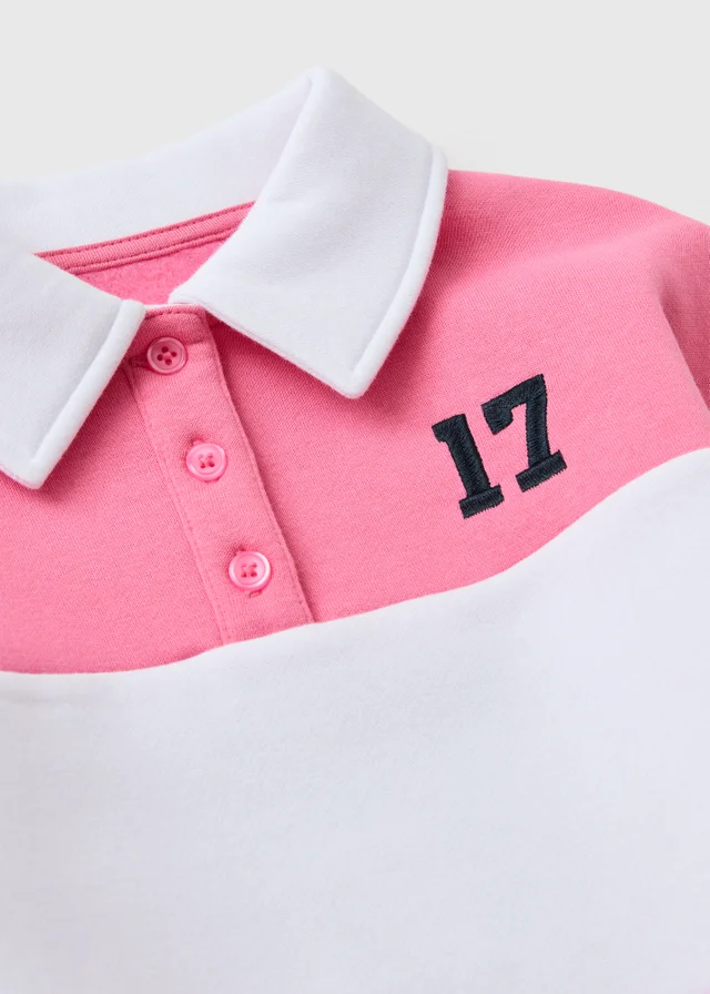 Pink Stripe Polo Jumper (7-15 Yrs)