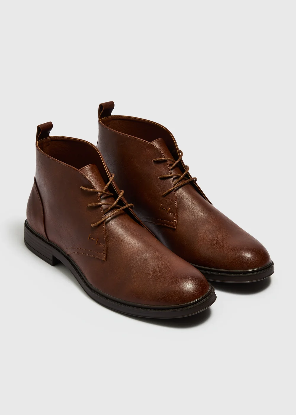 Brown Leather Lace-Up Ankle Boots - 7 Image 1