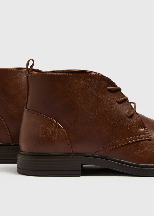 Brown Leather Lace-Up Ankle Boots - 7 Image 2