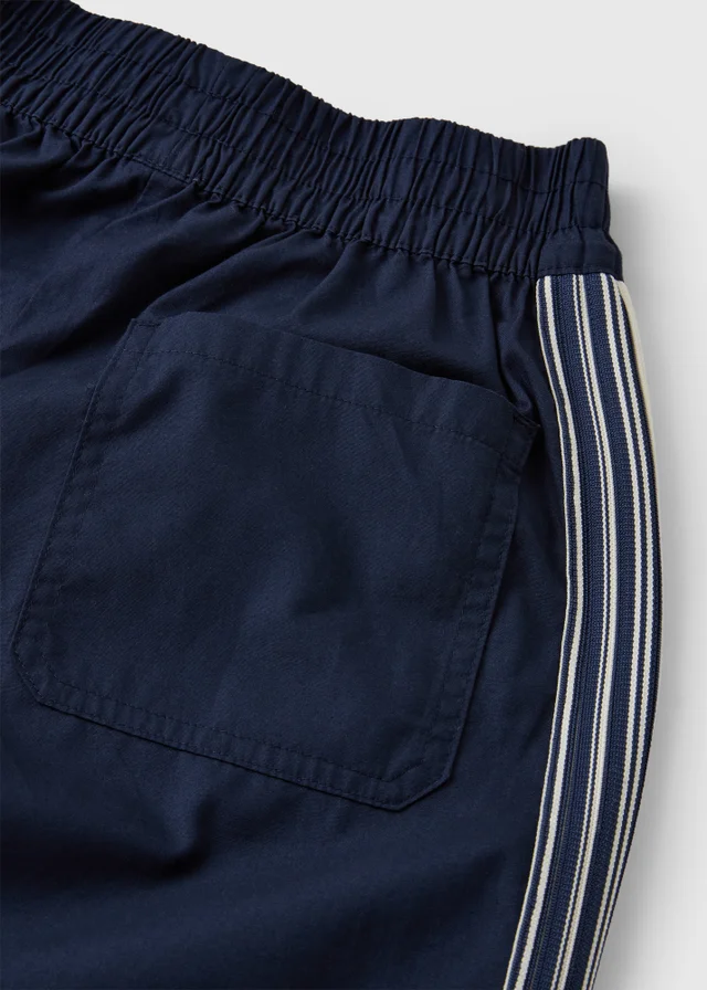 Girls Navy Side Stripe Track Pants (7-15 Yrs)