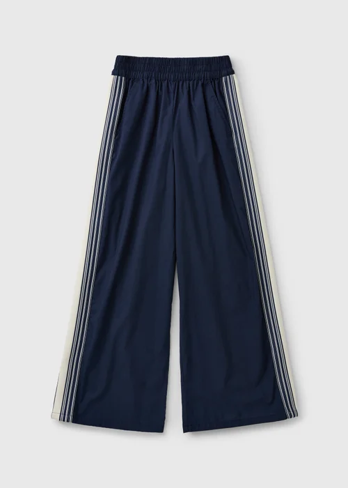 Girls Navy Side Stripe Track Pants (7-15 Yrs) - 7 Yrs Image 1