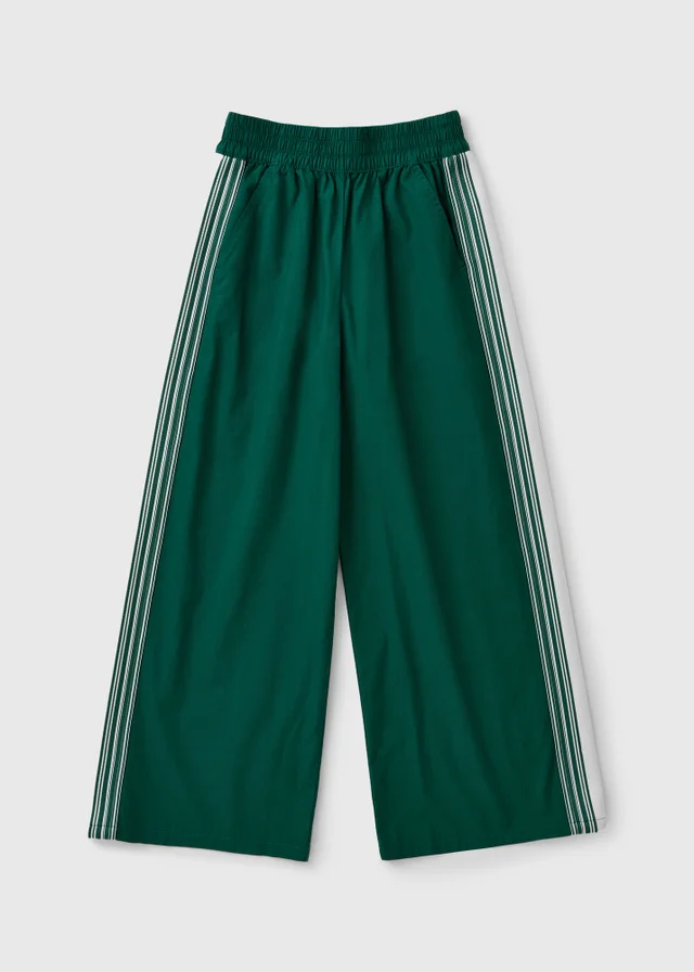 Girls Green Side Stripe Track Pants (7-15 Yrs)