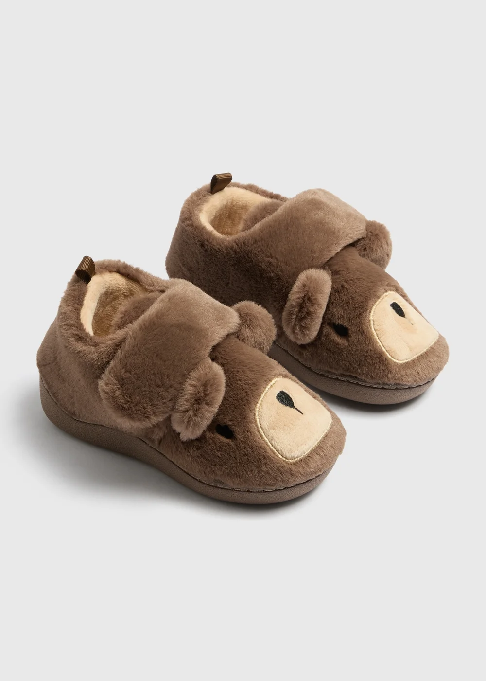 Boys Brown Bear Cupsole Slippers (Younger 4-12) - 5 Infants Image 1