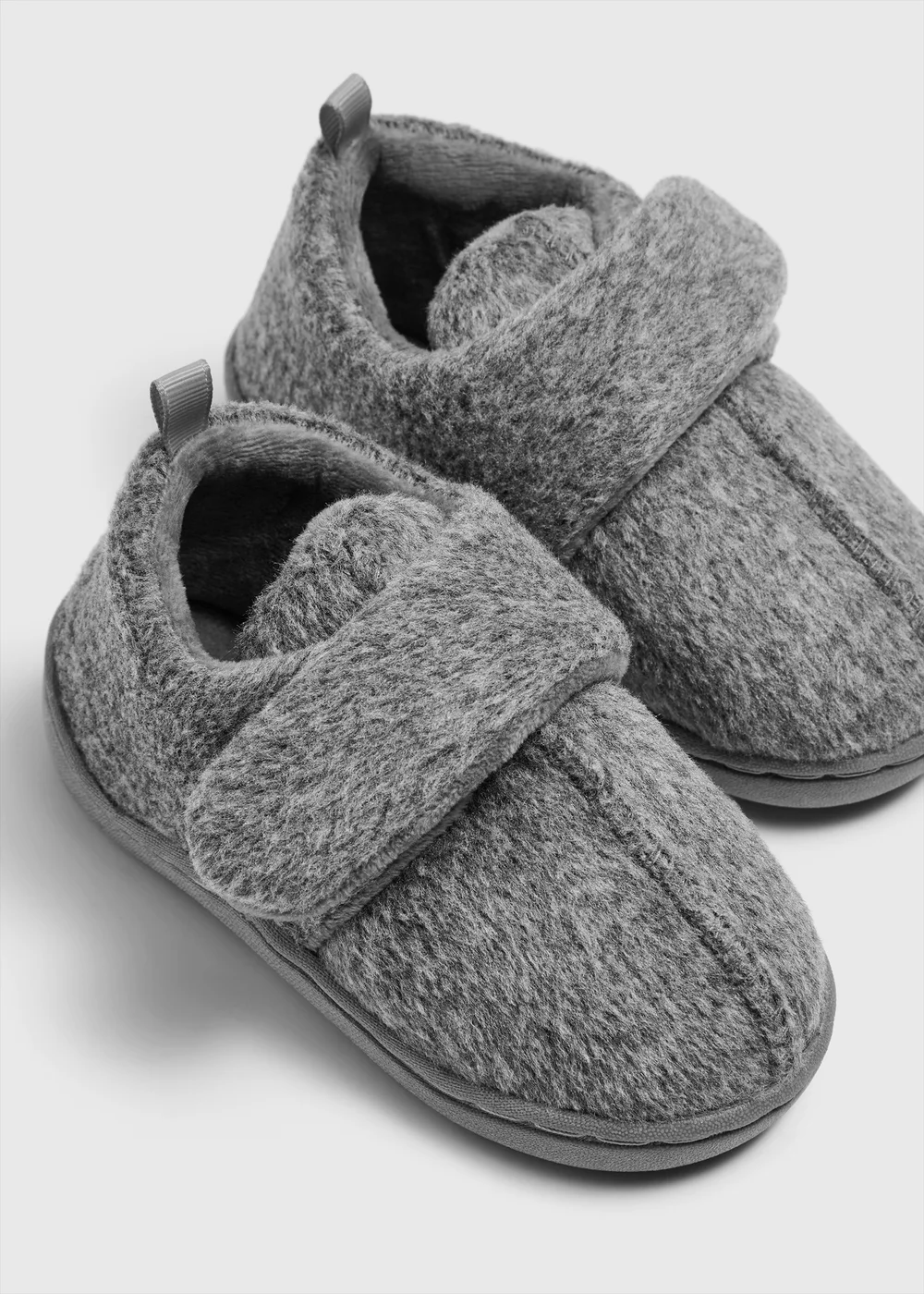 Boys Grey Cupsole Slippers (Younger4-Older12) - 4 Infants Image 1