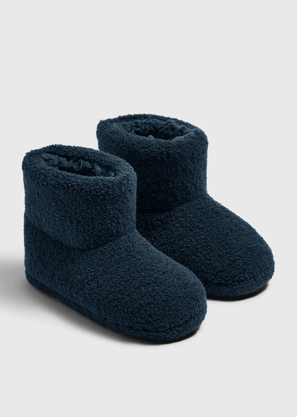 Kids Navy Borg Boot Slippers (Younger10-Older6) - 10 Infants Image 1