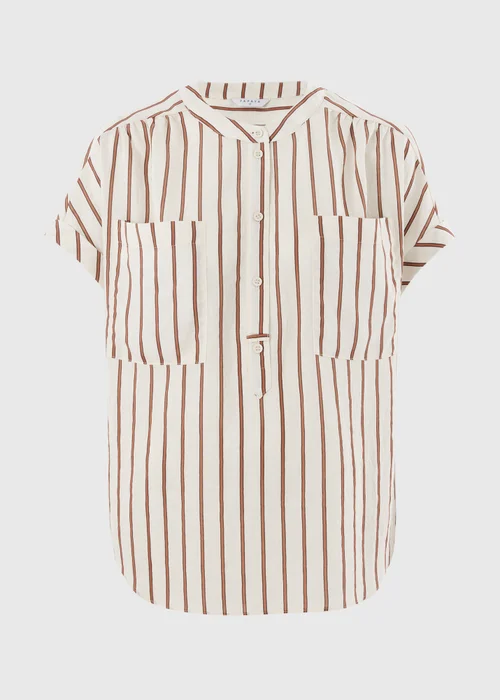 Cream Stripe Utility Blouse - 8 Image 4