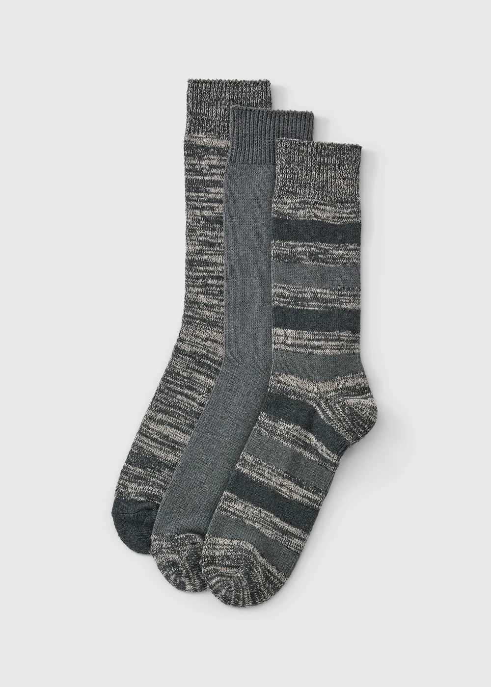 3 Pack Grey Space Boot Socks - 6-8.5 Image 1