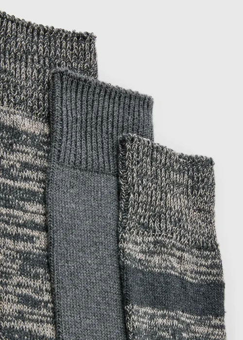 3 Pack Grey Space Boot Socks - 6-8.5 Image 2