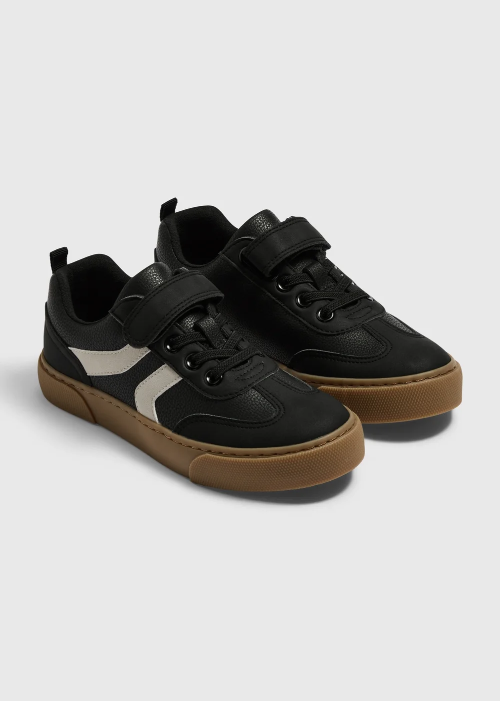 Black Contrast Stripe Trainers - 12 Infants Image 1