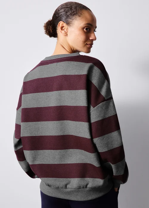 Burgundy Striped Sweatshirt - XS Image 2