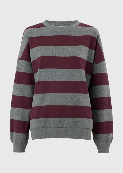 Burgundy Striped Sweatshirt - XS Image 5