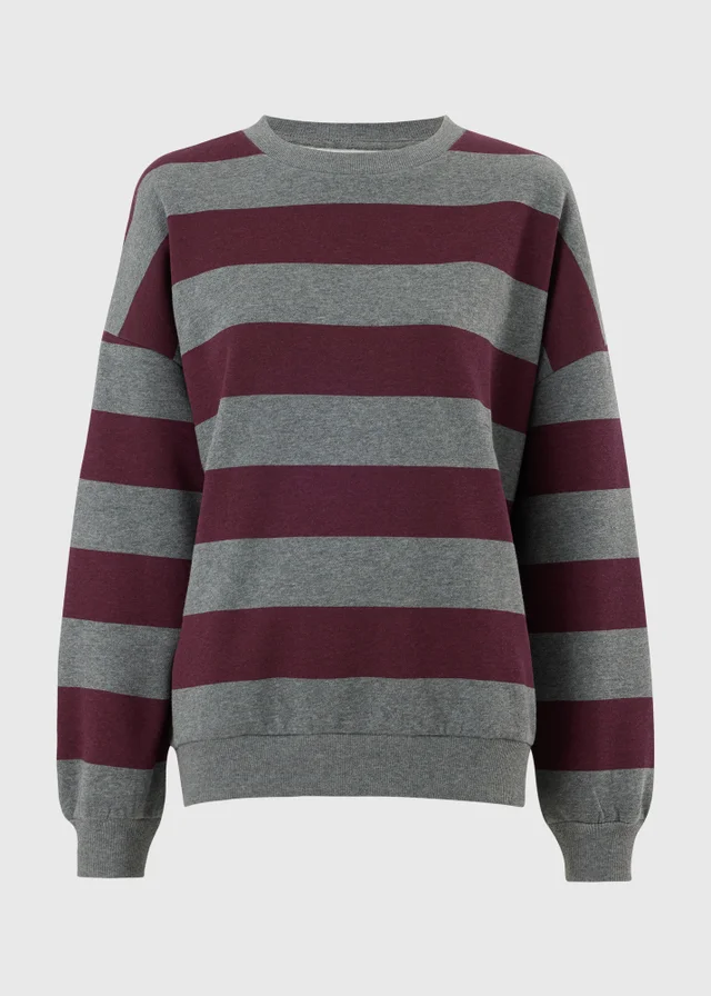 Burgundy Striped Sweatshirt
