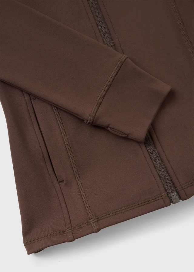 Souluxe Girls Brown Zip Sports Jacket (7-15yrs)