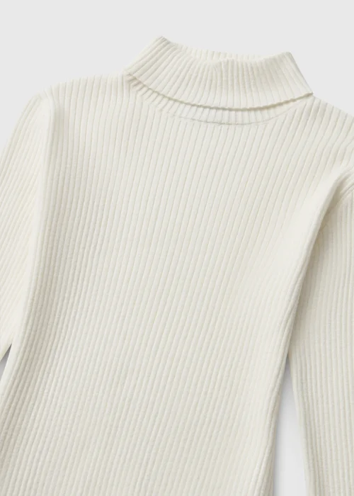 Girls Cream Roll Neck Knit Jumper (7-15yrs) - 7 Yrs Image 2