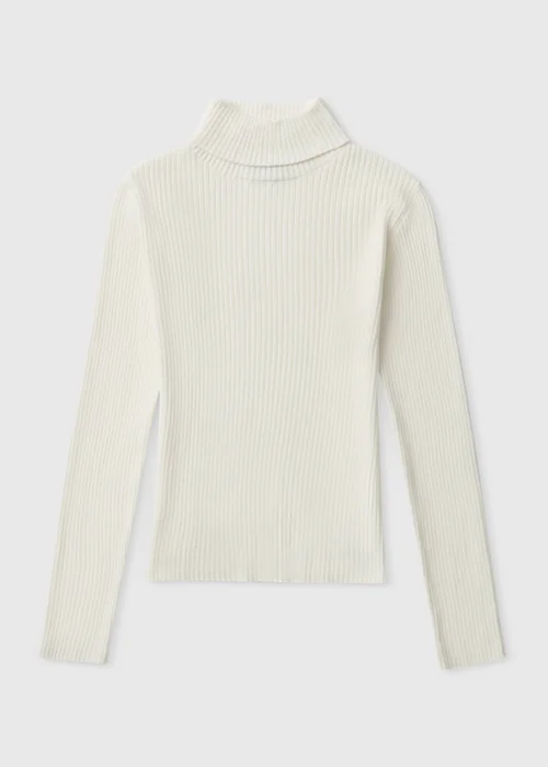 Girls Cream Roll Neck Knit Jumper (7-15yrs) - 7 Yrs Image 1