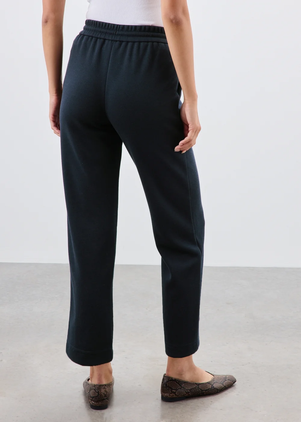 Navy Ponte Pique Tapered Co Ord Trousers - 10/L29 Image 2