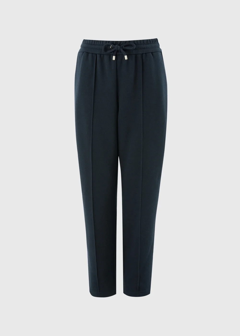 Navy Ponte Pique Tapered Co Ord Trousers - 8/L29 Image 1