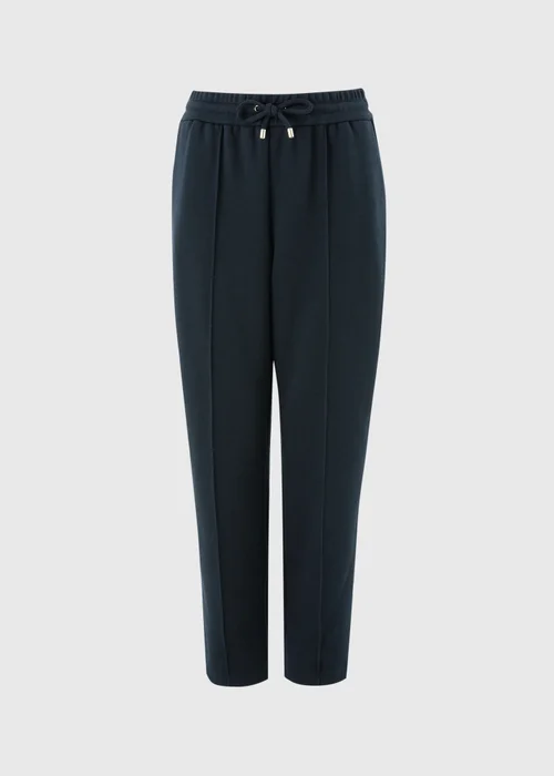Navy Ponte Pique Tapered Co Ord Trousers - 10/L29 Image 4