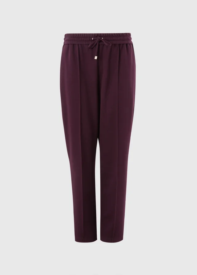 Burgundy Ponte Tapered Co Ord Trousers