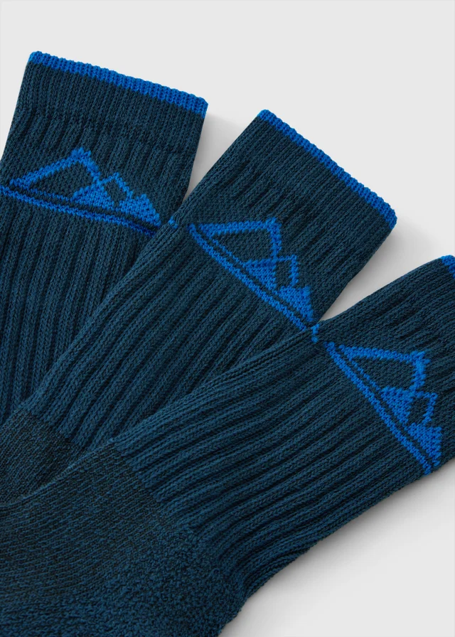 3 Pack Blue Socks