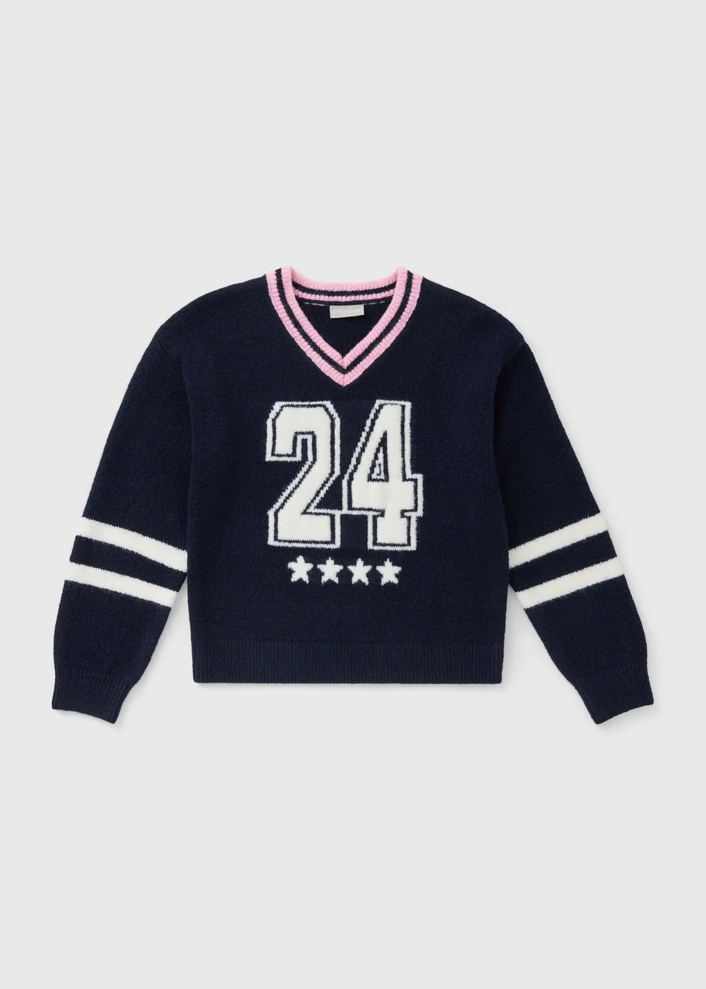 Girls Navy Blue Knitted Jumper (7-15yrs) - 7 Yrs Image 1