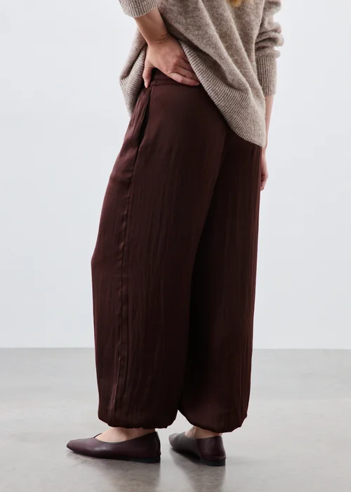 Wine Satin Balloon Co Ord Trousers - 8/L29 Image 2