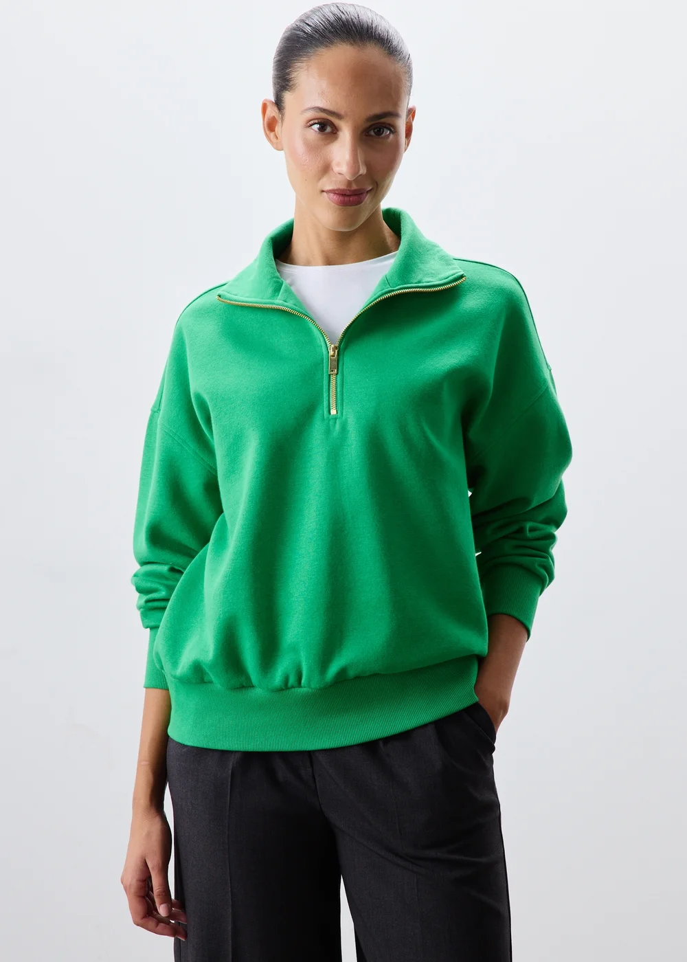 Green Half Zip Jumper - XS Image 3