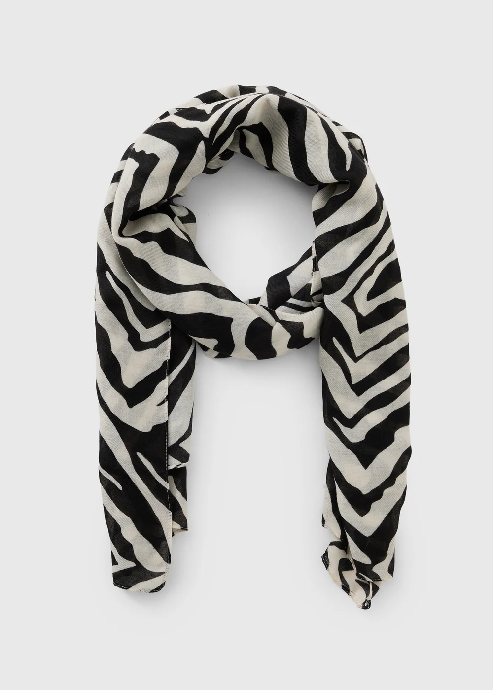 Zebra Print Lightweight Scarf - One Size Image 1