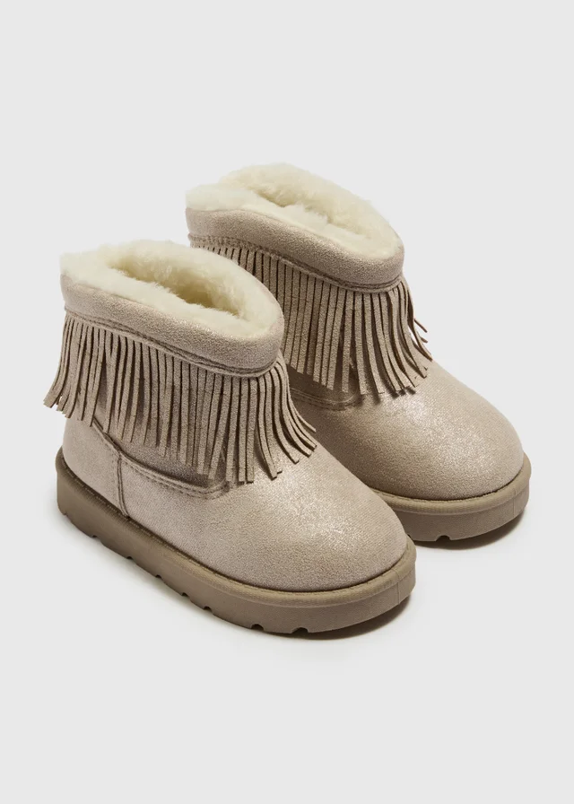Girls Stone Fringe Snug Boots (Younger 4-12)