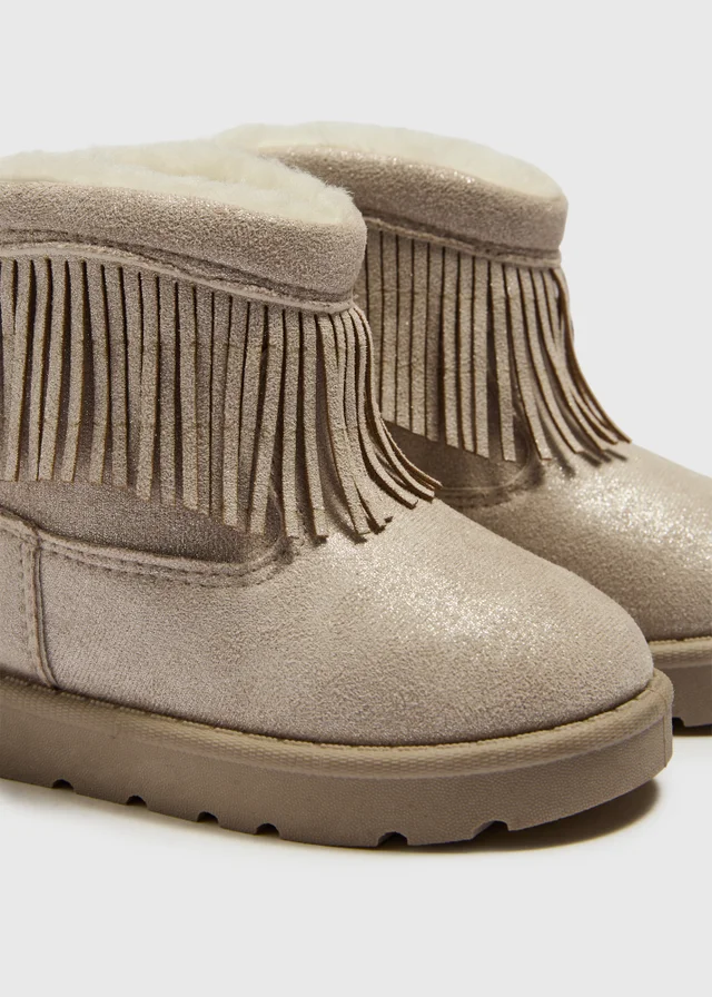 Girls Stone Fringe Snug Boots (Younger 4-12)
