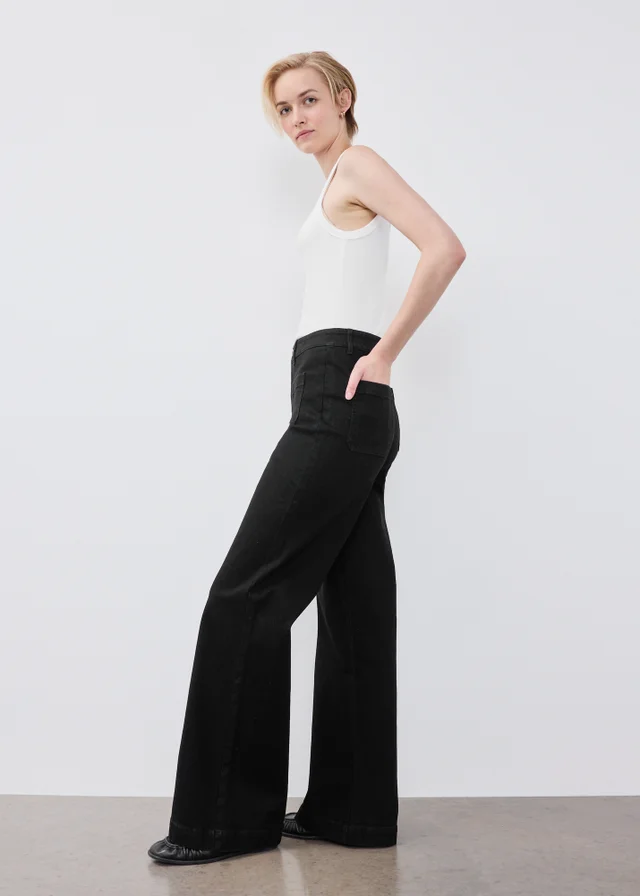 Black Pocket Front Jeans