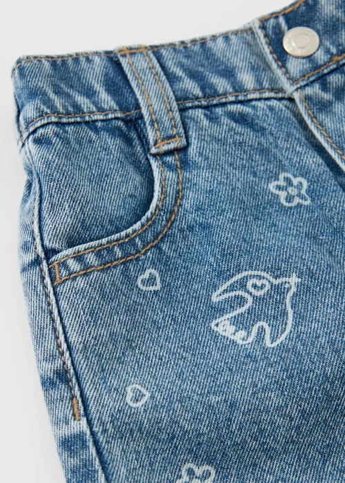 Baby Blue Printed Jeans (0-23mths) - Up to 1 Month Image 2