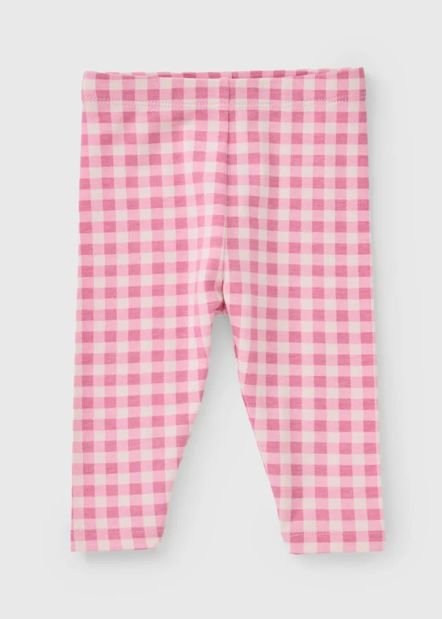 Baby Pink Gingham Leggings (0-23mths)