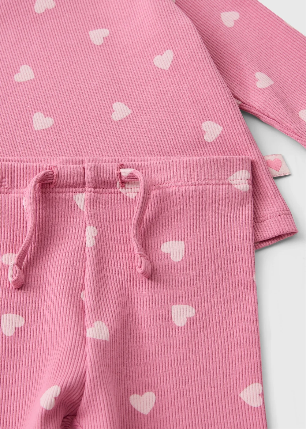 Baby Pink Heart Top & Leggings Set (0-23mths) - Up to 1 Month Image 2