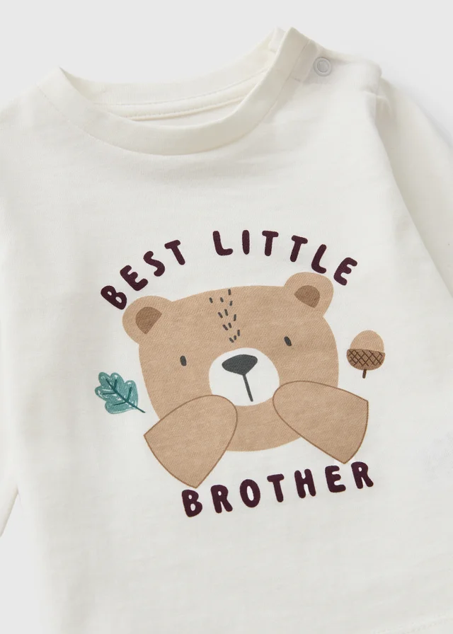 Baby Cream Little Brother Bear T-Shirt (0-23mths)