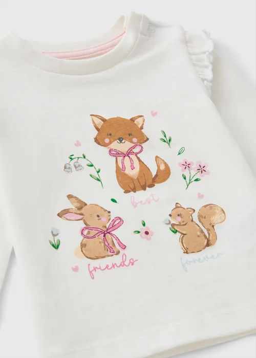 Baby Cream Animal BFF T-Shirt (0-23mths) - Up to 1 Month Image 2
