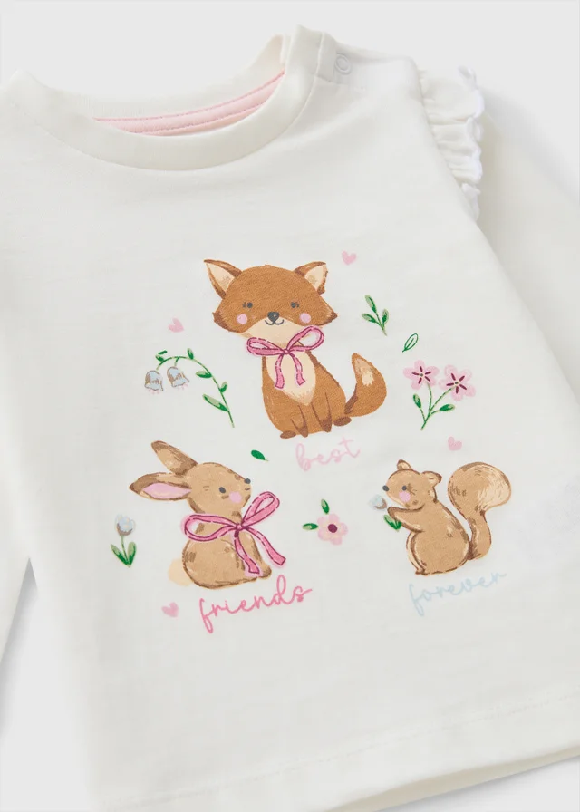 Baby Cream Animal BFF T-Shirt (0-23mths)