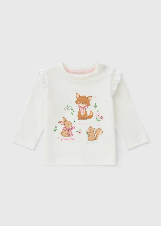 Baby Cream Animal BFF T-Shirt (0-23mths)