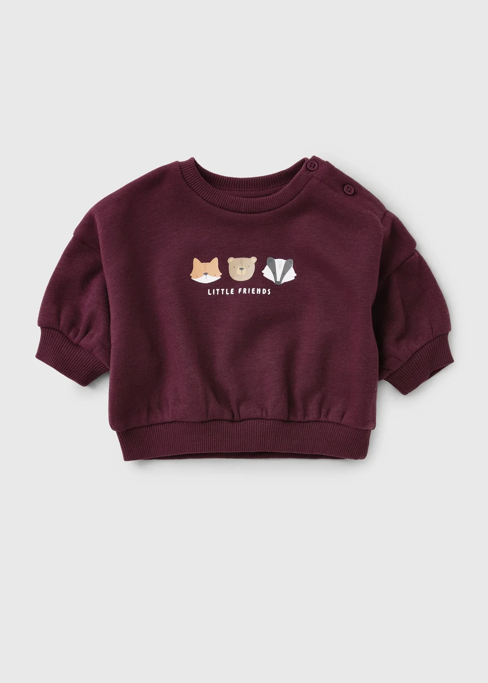 Baby Burgundy Woodland Jumper (1-23 Months) - Up to 1 Month Image 1