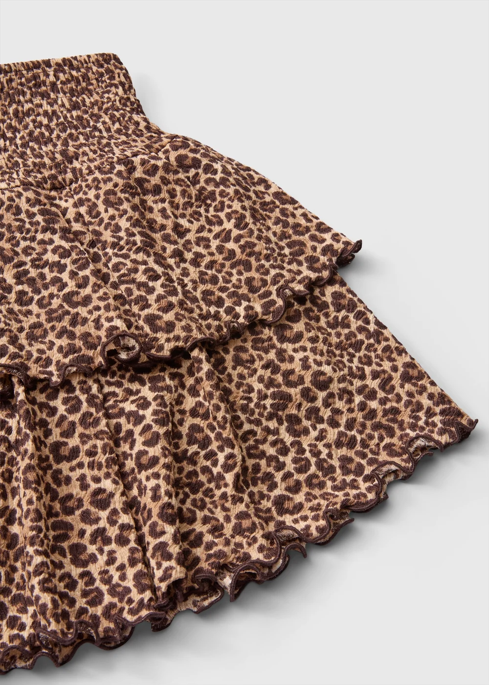 Girls Brown Leopard Crinkle Mini Rara Skirt (7-15yrs) - 7 Yrs Image 2