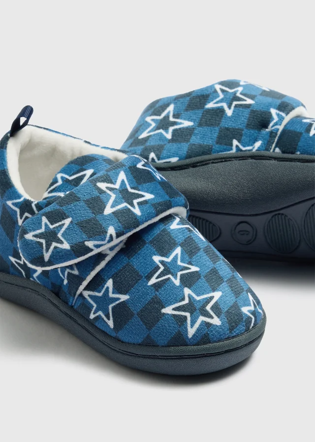 Boys Blue Star Cupsole Slippers (Younger 4-12)