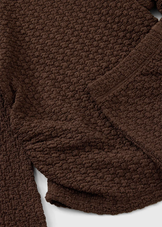 Girls Brown Crinkle Top & Trouser Set (7-15yrs)