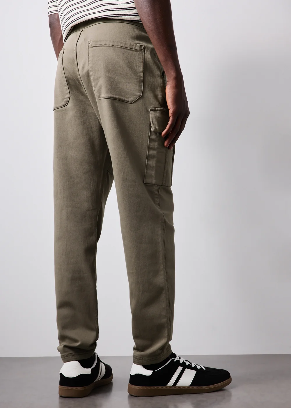 Khaki Knitted Cargo Trousers - 30 R Image 3